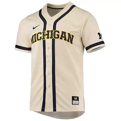 men's nike natural michigan wolverines replica baseball jersey|Men's Nike Natural Michigan Wolverines Replica Baseball Jersey.